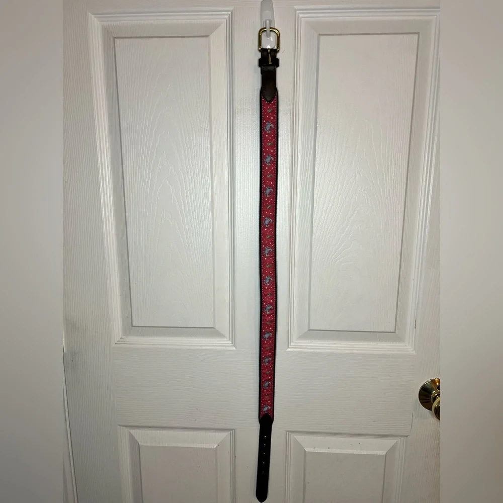 Vineyard Vines Boys Red and Blue Crab Critter Belt